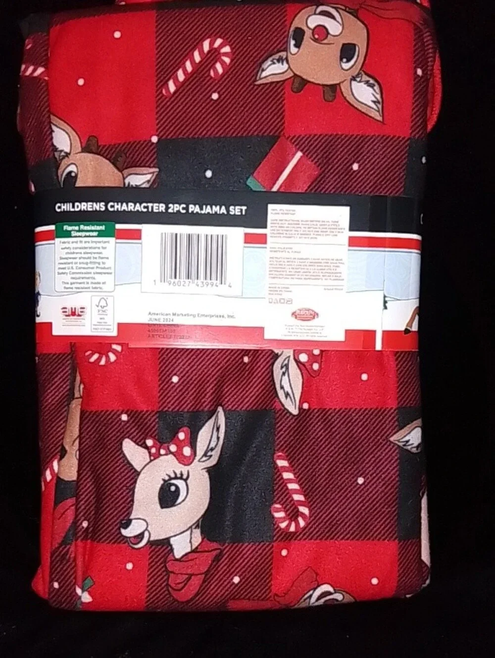 Rudolph Red Nosed Reindeer Kids Red Pajama Set